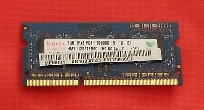 Hynix 1GB 1Rx8 PC3-10600S-09-10-B1 Laptop Memory RAM SODIMM Tested & Working - Image 1 of 3