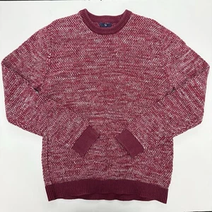 Gap Sweater Men’s Size Medium Red Crew Neck Knit Heavy Fisherman - Picture 1 of 8