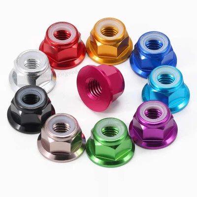 Aluminium Flanschmutter Selbstsichernde Muttern Stopmuttern M2 M2.5 M3 M4 M5M6M8 - Bild 1 von 4