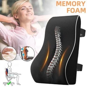 Lumbar Back Support Cushion Car Seat Wheelchair Office Chair Pillows Memory Foam - Picture 1 of 15