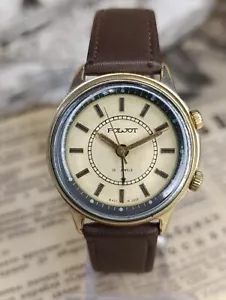 Soviet vintage mechanical wirst watch Poljot Alarm Signal Bzzz USSR 2612.1 18j - Picture 1 of 22