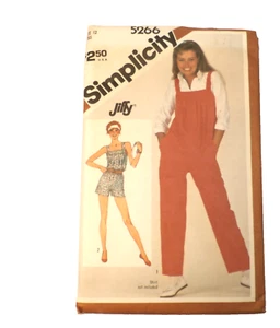 Vintage Sewing Jumpsuit Pattern Simplicity Jiffy #5266 Size 12 Miss Cut - Picture 1 of 3