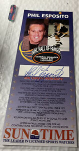 Phil Esposito Autographed 9x4 NHL Hall Of Famer 