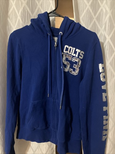 UNDERCOVER RARA felpa con cappuccio Victoria Secret ROSA NFL Indianapolis Colts paillettes taglia M