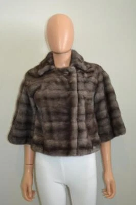 Chaqueta corta Michael Kors gris de piel de visón manga 3/4 talla XS/S Foto 1 de 4