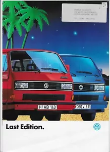 1992 Volkswagen T3 Transporter Limited Last Edition brochure (German language) - Picture 1 of 8