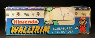 1989 Nintendo Super Mario Vinyl WallTrim Wallcovering with Original Box RARE - Image 1 of 4
