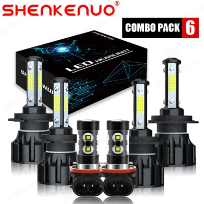 For 2002-2006 BMW 325xi - 6x Combo LED Headlight Fog Light Bulbs Kit 6000K - Image 1 of 4