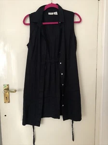 Nicole Miller Kleid, 56 % Leinen, schwarz, UK Größe 10, passt Größe 8-10 - Bild 1 von 13
