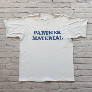 Vintage New 80s Partner Material Yes ABC 1986 Tshirt Made in USA Single Stitch - Picture 1 of 12