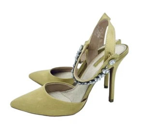 Topshop Gem Embellished Court Satin Dress Heels Pumps Shoes SZ 37 EU New SH14 - Picture 1 of 13