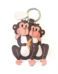 Llavero Con Bolso de Mano para monedas Piel Forma Animales pareja Monos - Imagen 1 de 3