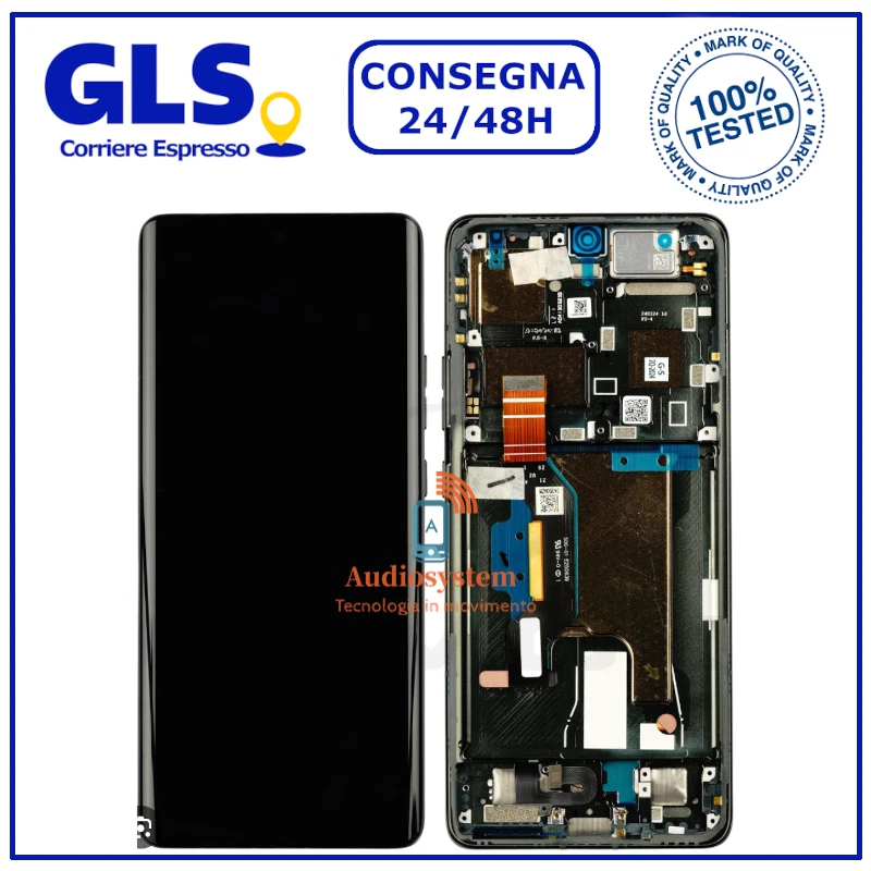 DISPLAY TOUCH +FRAME ORIGINALE MOTOROLA EDGE 50 FUSION XT2429 SCHERMO VETRO BLUE