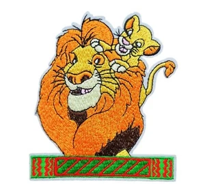 Parche de hierro bordado 3,5 de ancho Rey León Mufasa y Simba - Imagen 1 de 1