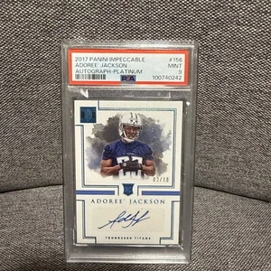 Panini Impeccable Adoree Jackson RC 2017 automático platino 02/10 PSA 9 - Imagen 1 de 3