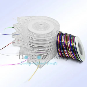 Estuche de cinta para uñas para mezclar colores bonitos rollos línea a rayas arte decoración pegatina - Imagen 1 de 4