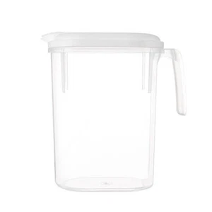 Plastic Pitcher With Lid & Spout for Cold Water Juice Jar Iced Tea Beer 1800ML - Picture 1 of 7