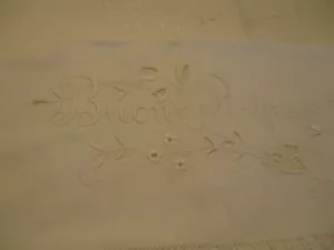 Antik? Italienisches Buon Riposo Blatt und 2 Hüllen Hohlsaum Zeichnung Stickerei - Bild 1 von 24