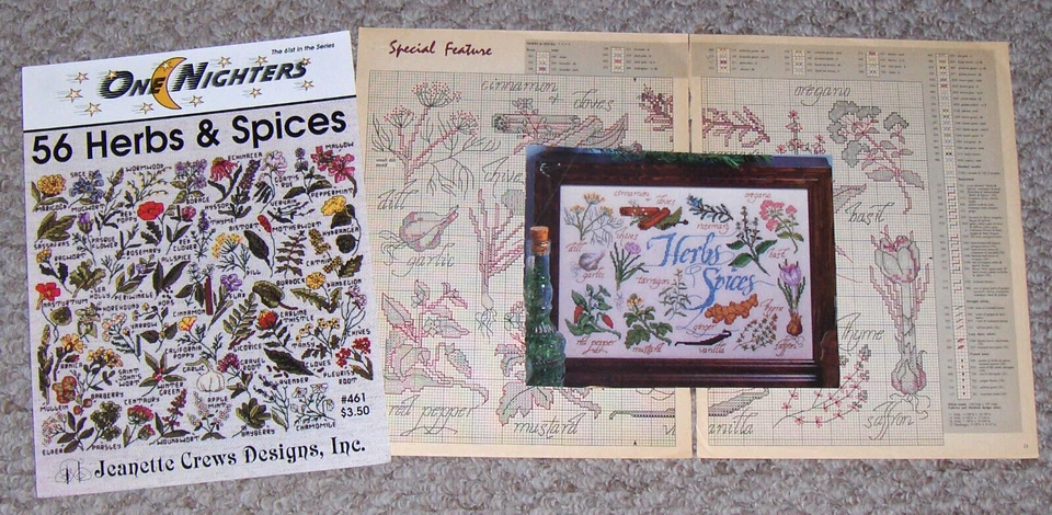 Jeanette Crews 56 HERBS & SPICES Leaflet / Vntg Craft Pattern ~ Cross Stitch Lot - Image 1 of 1