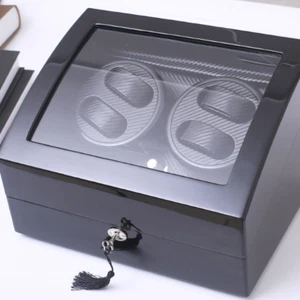 1x Caja Enrolladora de 4 Relojes de Madera Relojes Automáticos 6 Almacenes Enrollador de Motor Mabuchi - Imagen 1 de 8