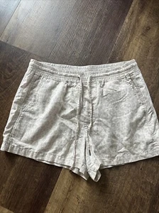 Gap Womens Shorts Size Large Beige Linen Drawstring Waist Pockets Classic Casual - Picture 1 of 4