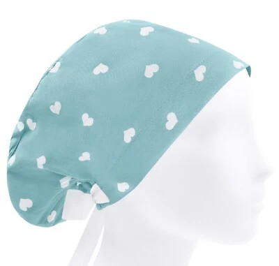 Scrub hat, scrub caps for women, valentines scrub cap, heart surgical cap - Image 1 of 3