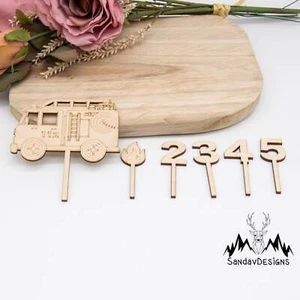 Caketopper Feuerwehr – Handgefertigter Kuchenaufsatz für Geburtstage & Babypa... - Bild 1 von 1