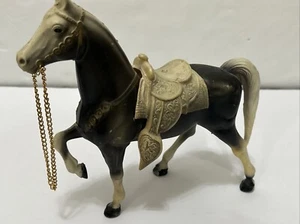 Vintage Breyer Horse Black & White Western Horse Toy Saddle Chain Reins Black - Picture 1 of 10