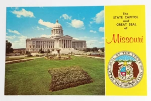 State Capitol Building Great Seal Jefferson City Missouri MO postal c1970s UNP - Imagen 1 de 2