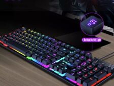 LED Rainbow gaming keyboard and mouse USB wired Peripheral Computer Gaming Set