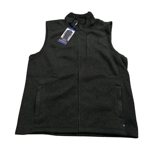 Chaps Sweater Fleece Vest Full Zipper Front Mens NEW Gray Large L Polyester - Picture 1 of 15