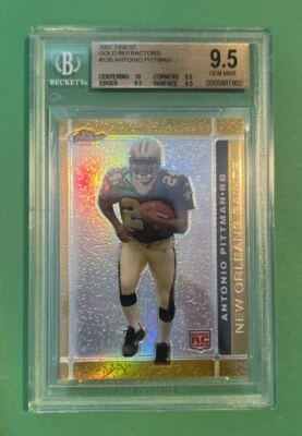2007 Topps Finest Rookie Gold Refractor /50 Antonio Pittman #120 BGS 9.5 SAINTS Foto 1 de 2