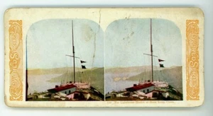 The Lighthouse Hong Stereoview Station Kong China Chinese Harbor Series 159 - Picture 1 of 2