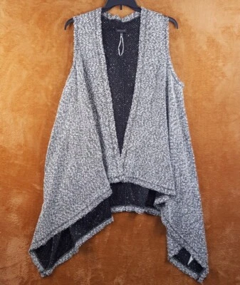 Lord & Taylor Suéter Mujer Grande Gris Chaleco Abierto Boucle Tejido Asimétrico Foto 1 de 4