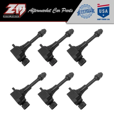 6 BOBINAS DE IGNIÇÃO DE SUBSTITUIÇÃO PARA NISSAN MAXIMA ALTIMA QUEST MURANO QUEST V6 QX4 - Imagem 1 de 4