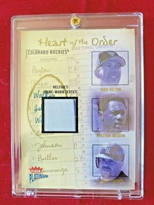 165/400 FLEER 2003 HEART OF THE BATTING ORDER:HELTON, WILSON, WALKER GAME JERSEY - Picture 1 of 2