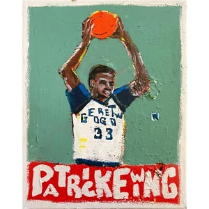 Patrick Ewing - Acrylic on Canvas 11x14in @elsantosworld Sergio Santos Original - Picture 1 of 1