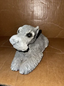 Vintage 1981 "Sandra Brue" Sandicast hellgrau Schnauzer 9" Skulptur (QS21) - Bild 1 von 6