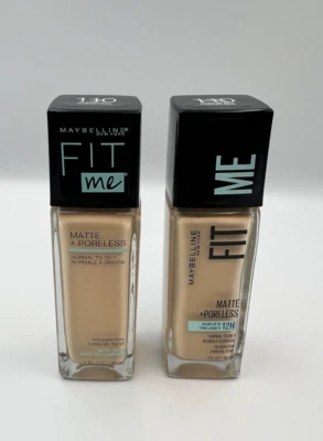 2 PACK Maybelline Fit Me Foundation Matte + Poreless Shade 110 Porcelain 1oz - Image 1 of 4