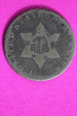 1852 Trime 3 Three Cent Silver Dime Exact Coin Shown In Pics Key Date 65 - Image 1 of 3