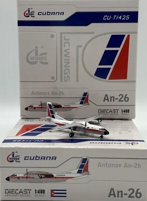 Cubana De Aviación An-26 "OC" CU-T1425 JC Wings LH4345 Escala 1:400 Diecast Model Foto 1 de 4