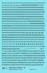 K4 HO Scale Water Slide Decals Black 1/8 Inch Railroad Roman Letter Alphabet - Picture 1 of 1