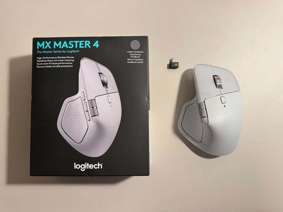 Logitech MX Master 4 Wireless Maus Bluetooth USB-C Logitech Bolt Hellgrau - Bild 1 von 4