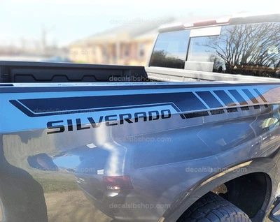 Custom Vinyl Bedside Decal Fits Chevy Silverado Chevrolet Trucks Sticker Graphic Foto 1 de 3
