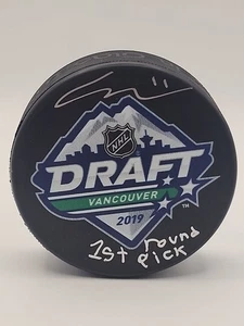 Autographed Connor McMichael Signed 2019 Draft Official Hockey Puck JSA COA - Picture 1 of 10