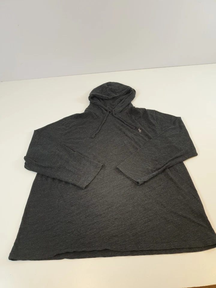 Polo Ralph Lauren Hoodie Shirt Mens 2XB Charcoal Gray Pullover Lightweight Pony - Image 1 of 4