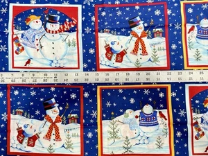 VINTAGE Christmas Snowman Blocks - BTHY: 17” x 42” (2 Rows) - Picture 1 of 3