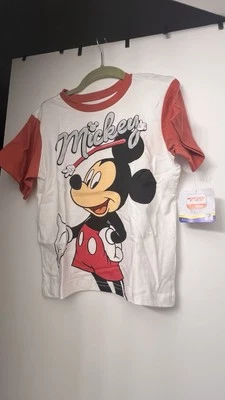 Disney Pantalones Cortos + Camiseta Mickey Mouse Talla 6 para Niños, Blanco y Negro Foto 1 de 4