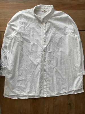 Camisa Eileen Fisher Mujer 2X Algodón Orgánico Manga Larga Abotonada Blusa Top Foto 1 de 4