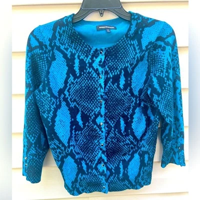 Express Design Studio M Animal Print Pitón Cárdigan Suéter Y2K Mobwife Foto 1 de 4
